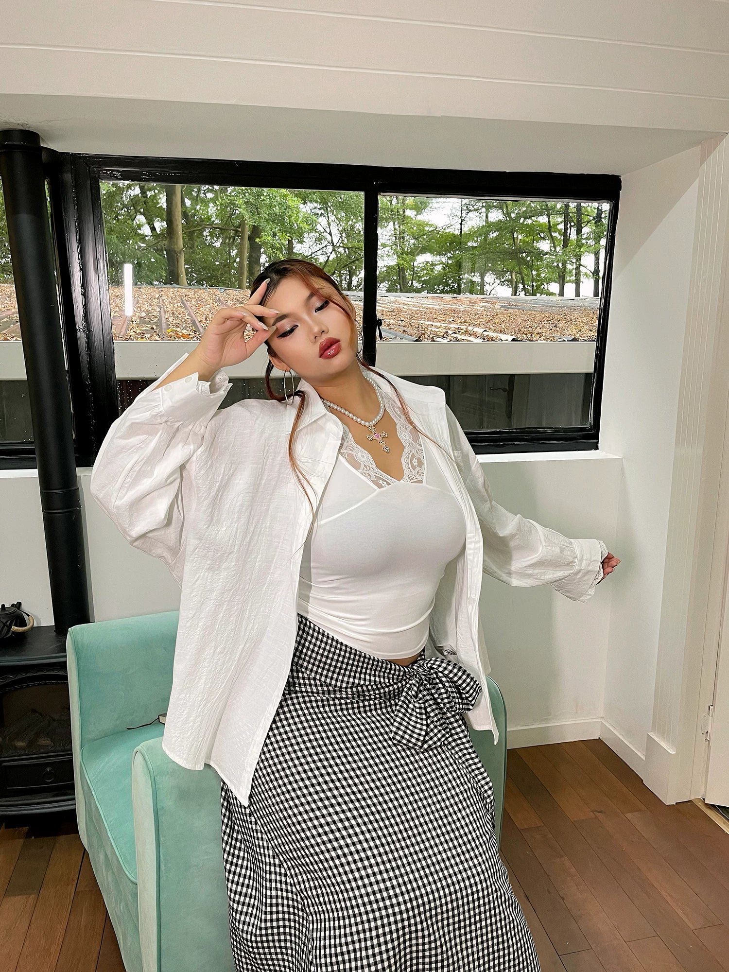 Loose design white shirt FE0476