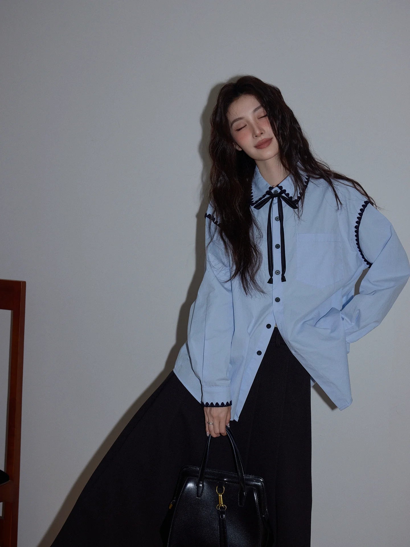 Preppy Blue Design Shirt f0353