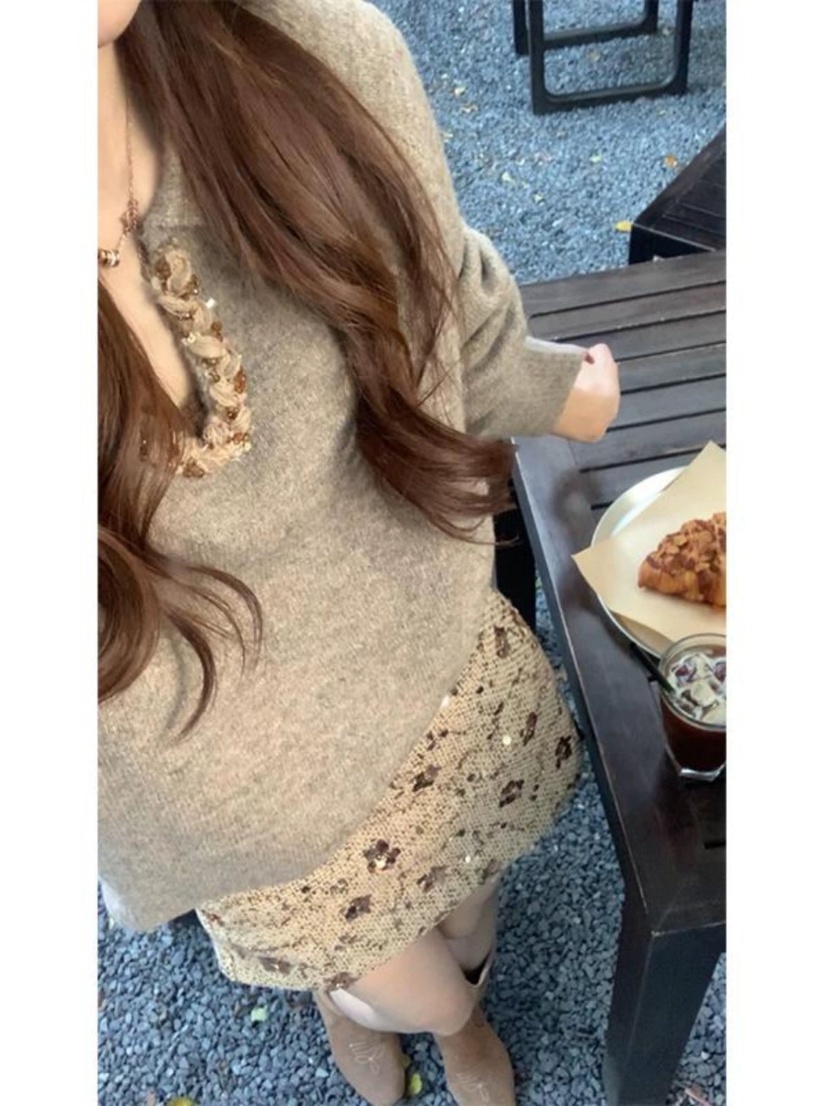 V-neck heavy industry sweater C0215