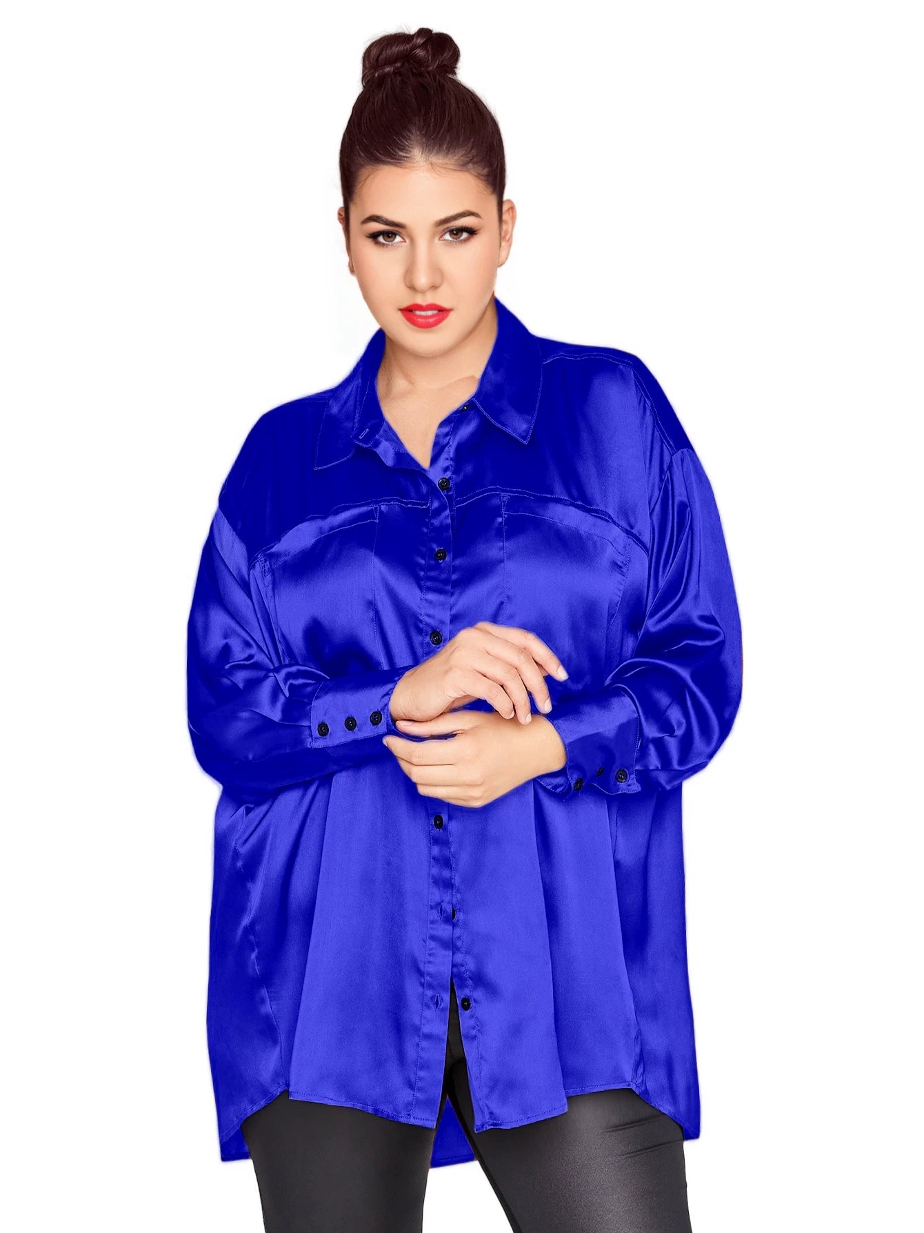 Loose and thin long-sleeved versatile casual shirt F0422