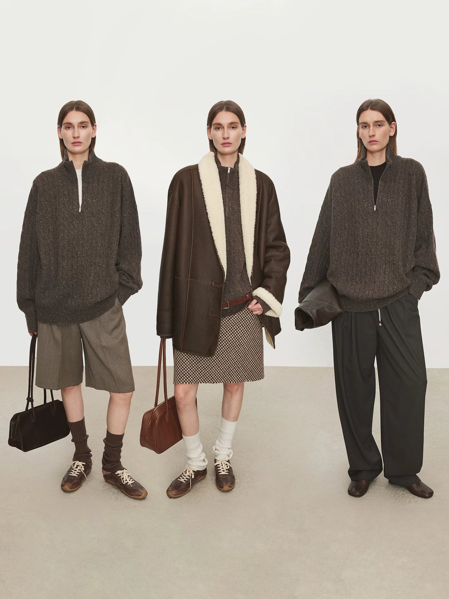 High-end pure cashmere/wool VTG twisted twist half-zipper POLO neck sweater f0266