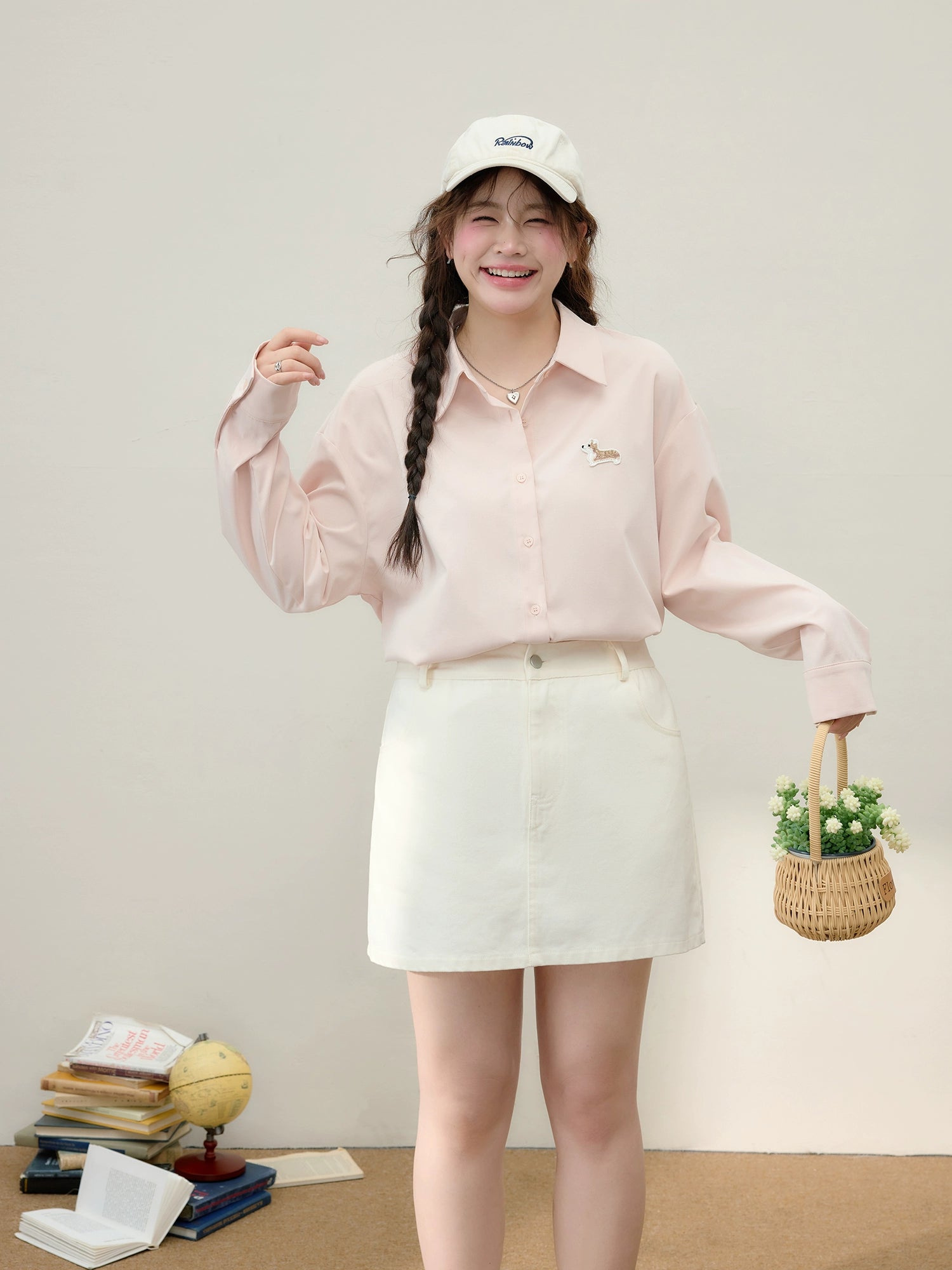 Dopamine Pink Shirt  Shawl C0230