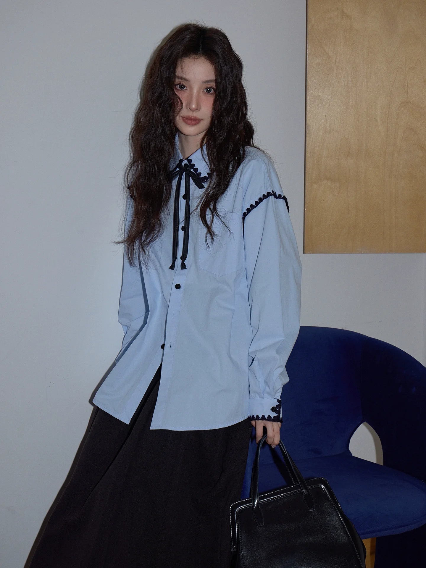 Preppy Blue Design Shirt f0353