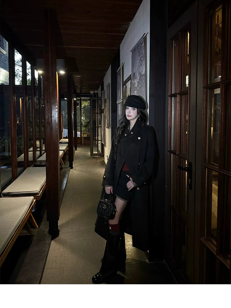 Long winter stand-up collar woolen jacket f0307