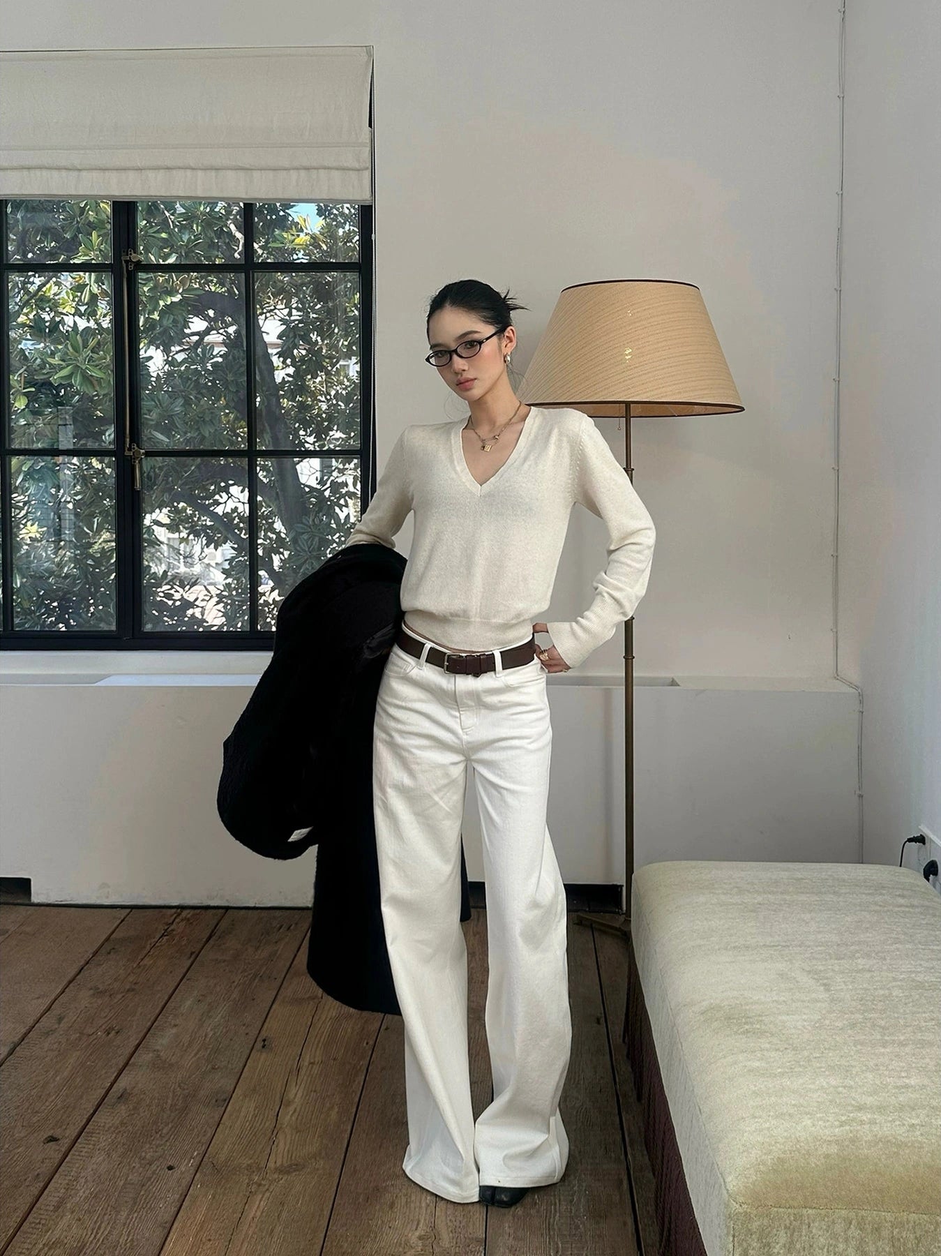 White straight jeans fe0265