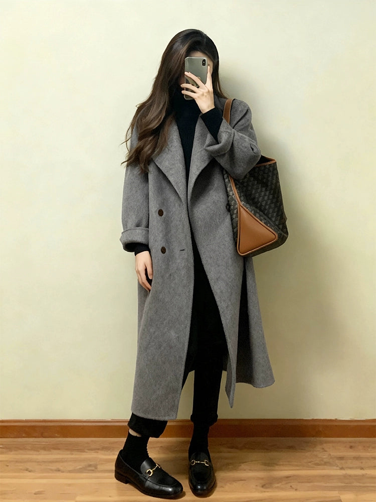 Double-sided wool coat C0222