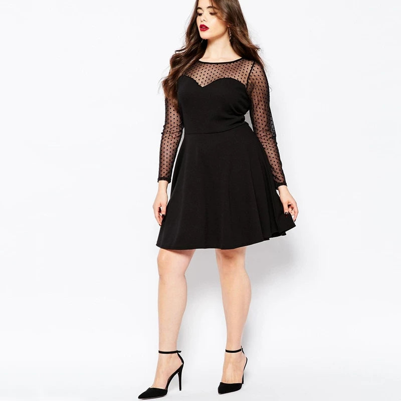 Black belly covering long-sleeved A-shaped skirt F0426