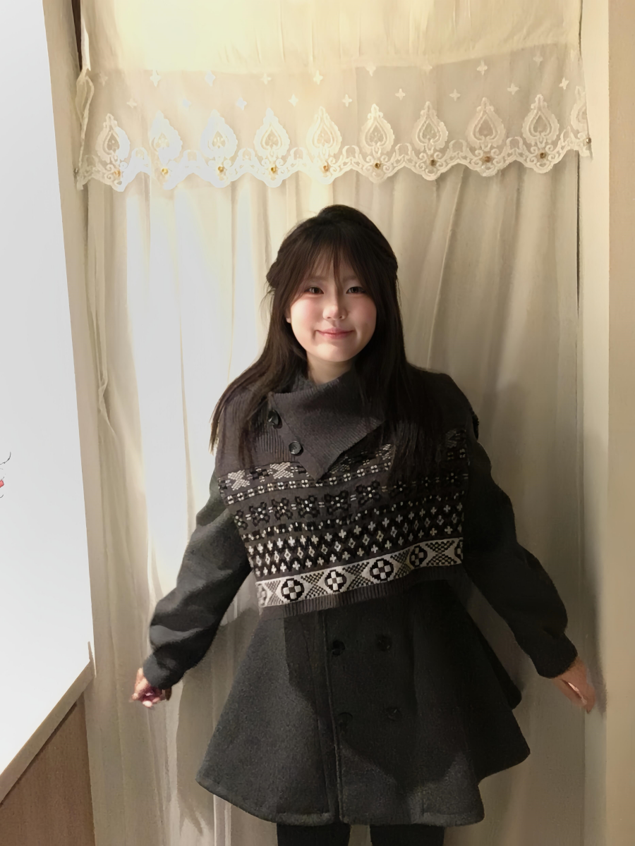 Shawl knitted sweater skirt two-piece set C0090