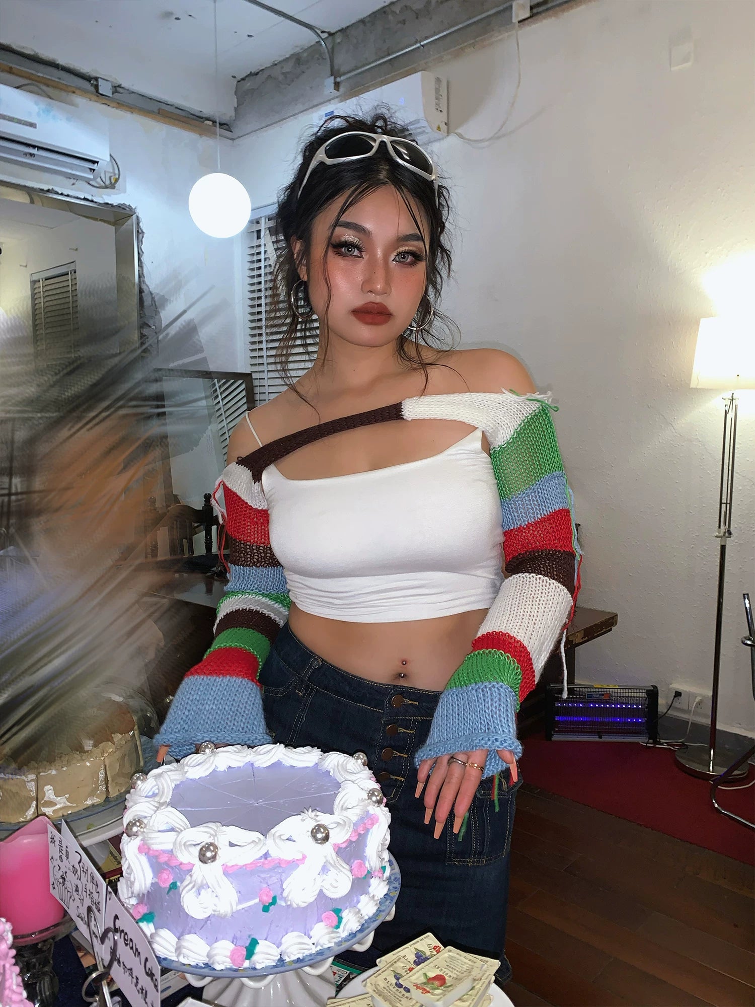 Spice Girl Hollow Knitted Long Sleeve Small Vest FE0451