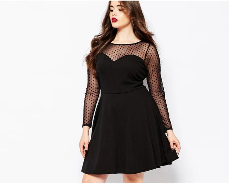 Black belly covering long-sleeved A-shaped skirt F0426