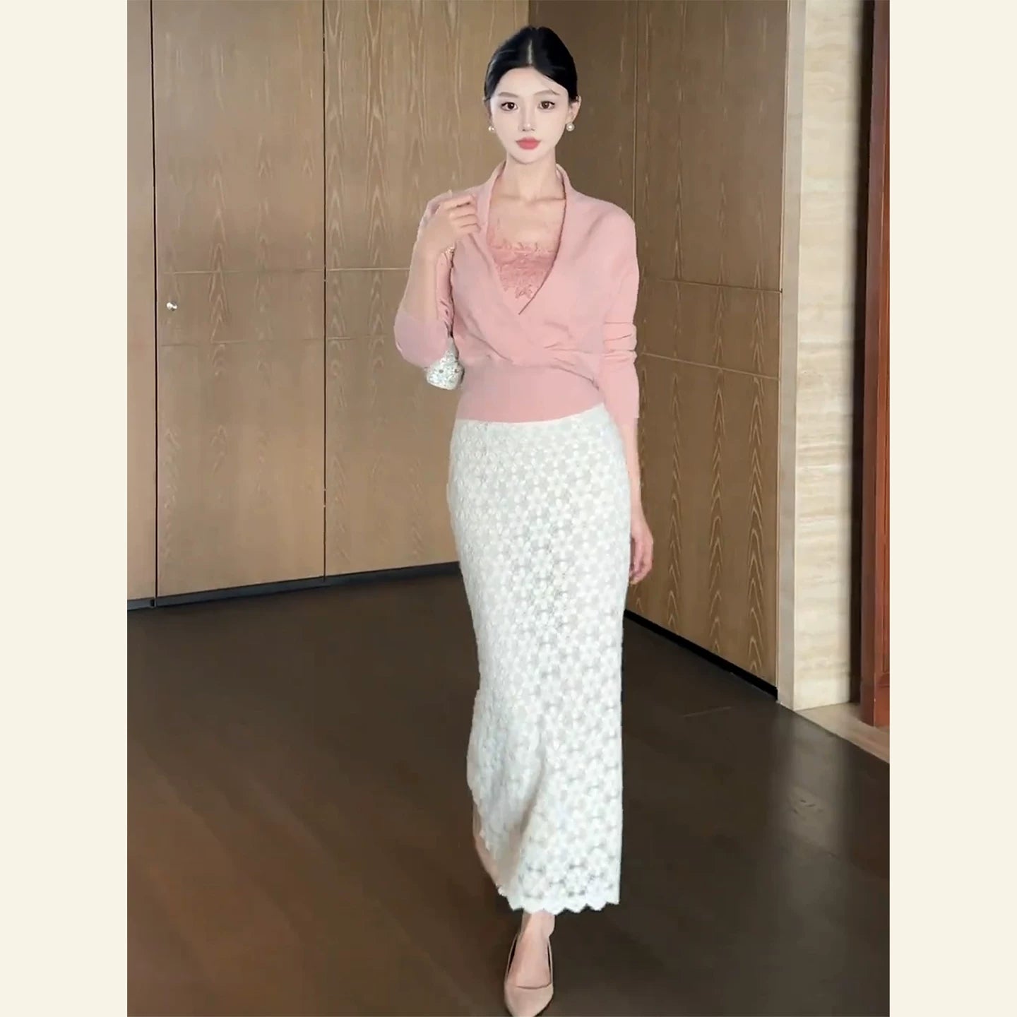 Gentle pink dress set fe0515