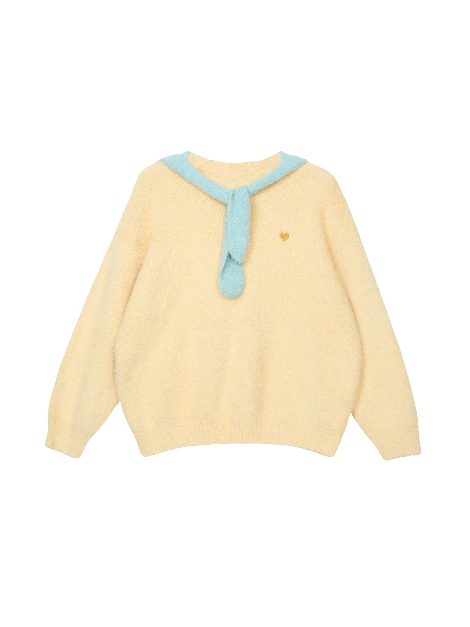 Yellow Mink Fleece Crew Neck Pullover C0255