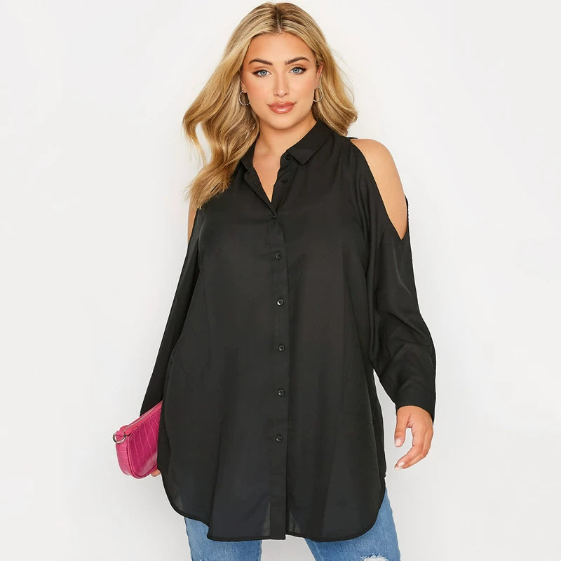 Sexy off-the-shoulder medium-length shirt F0441