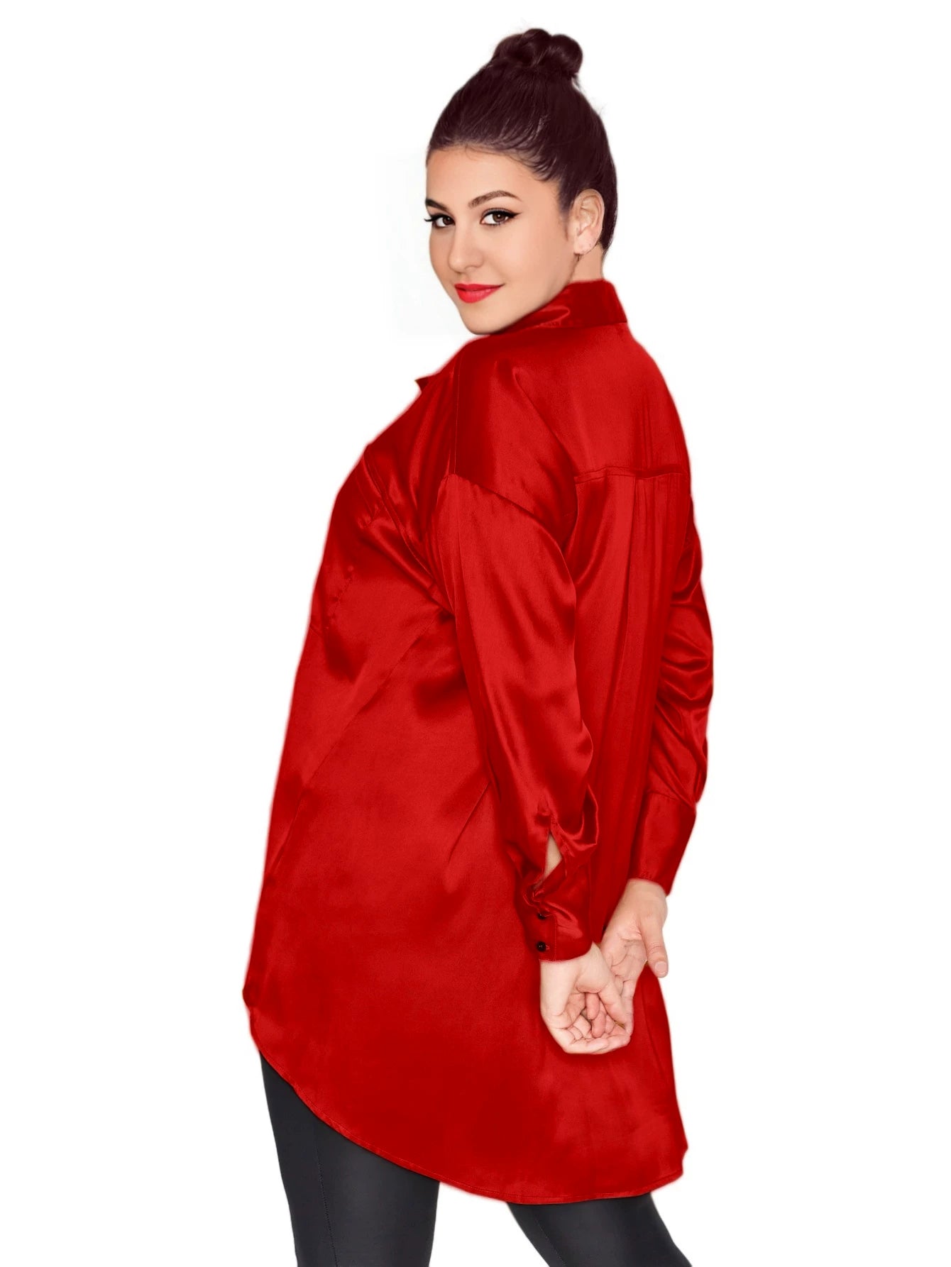 Loose and thin long-sleeved versatile casual shirt F0422