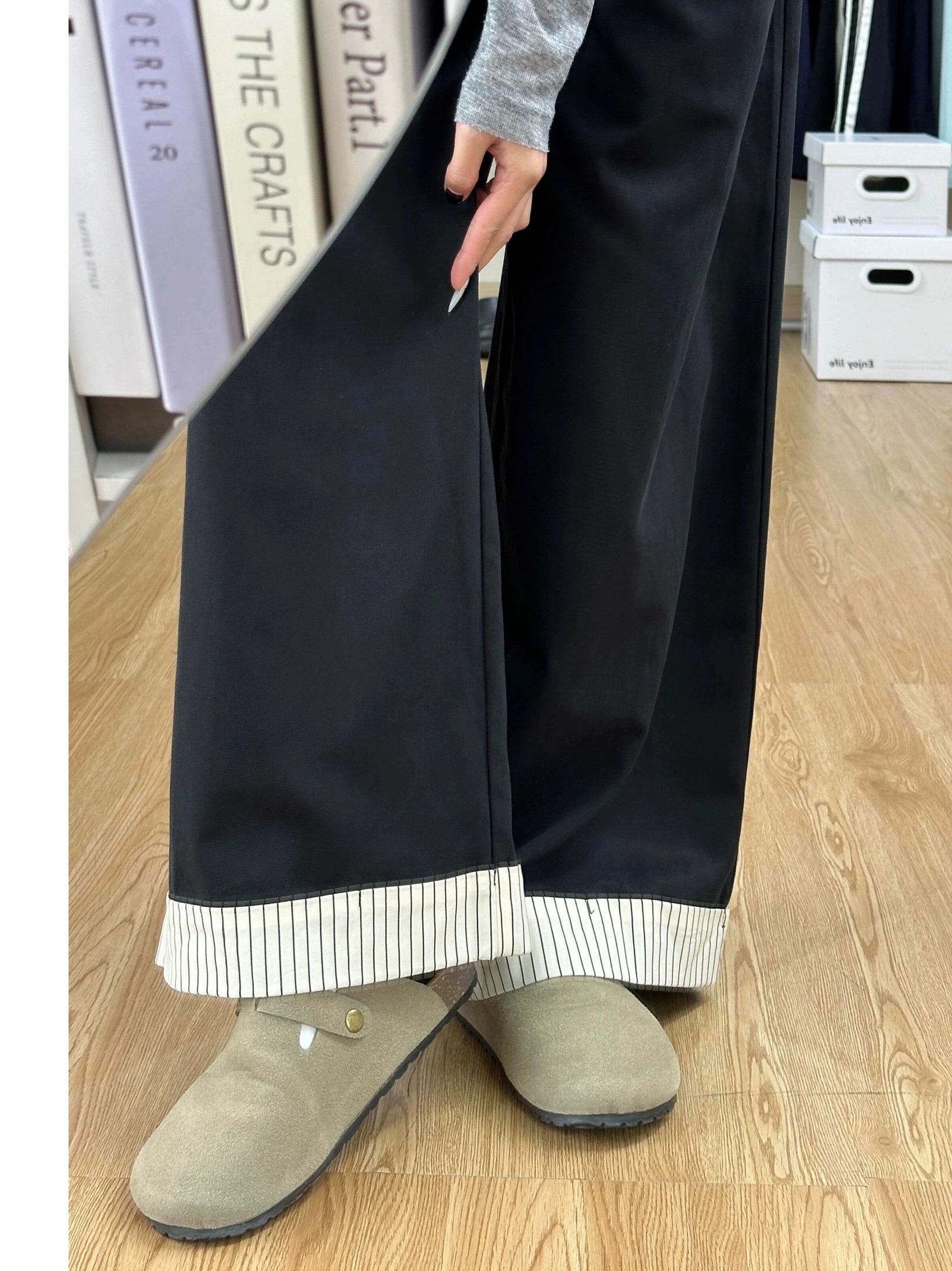 High waist wide leg pants B0247