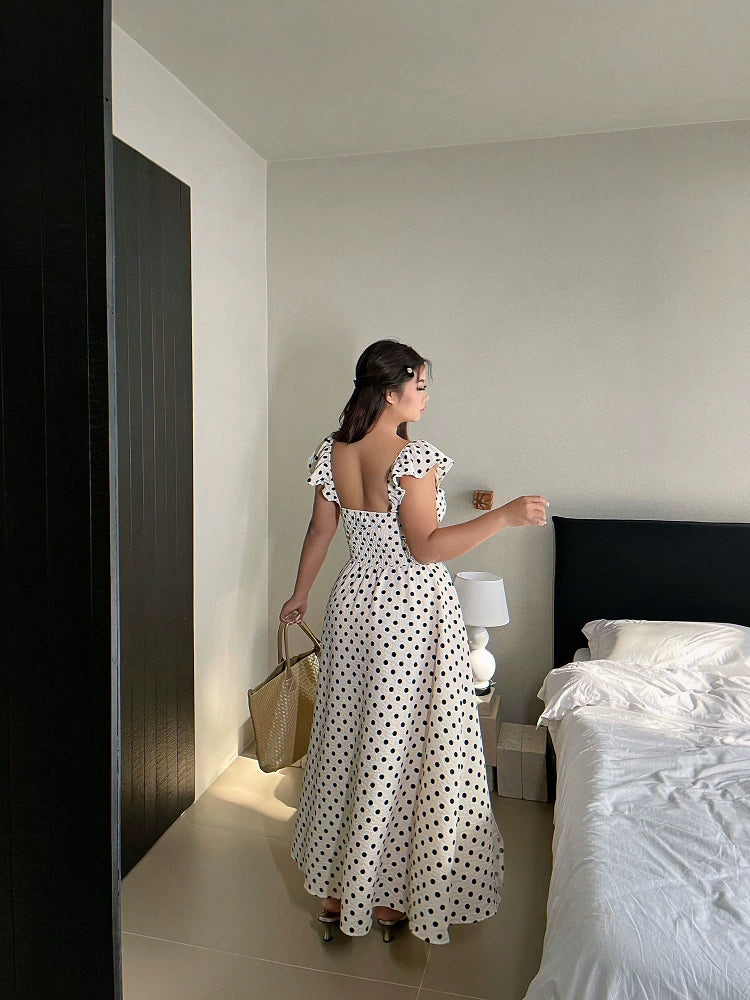 French haute couture polka dot dress FE0503