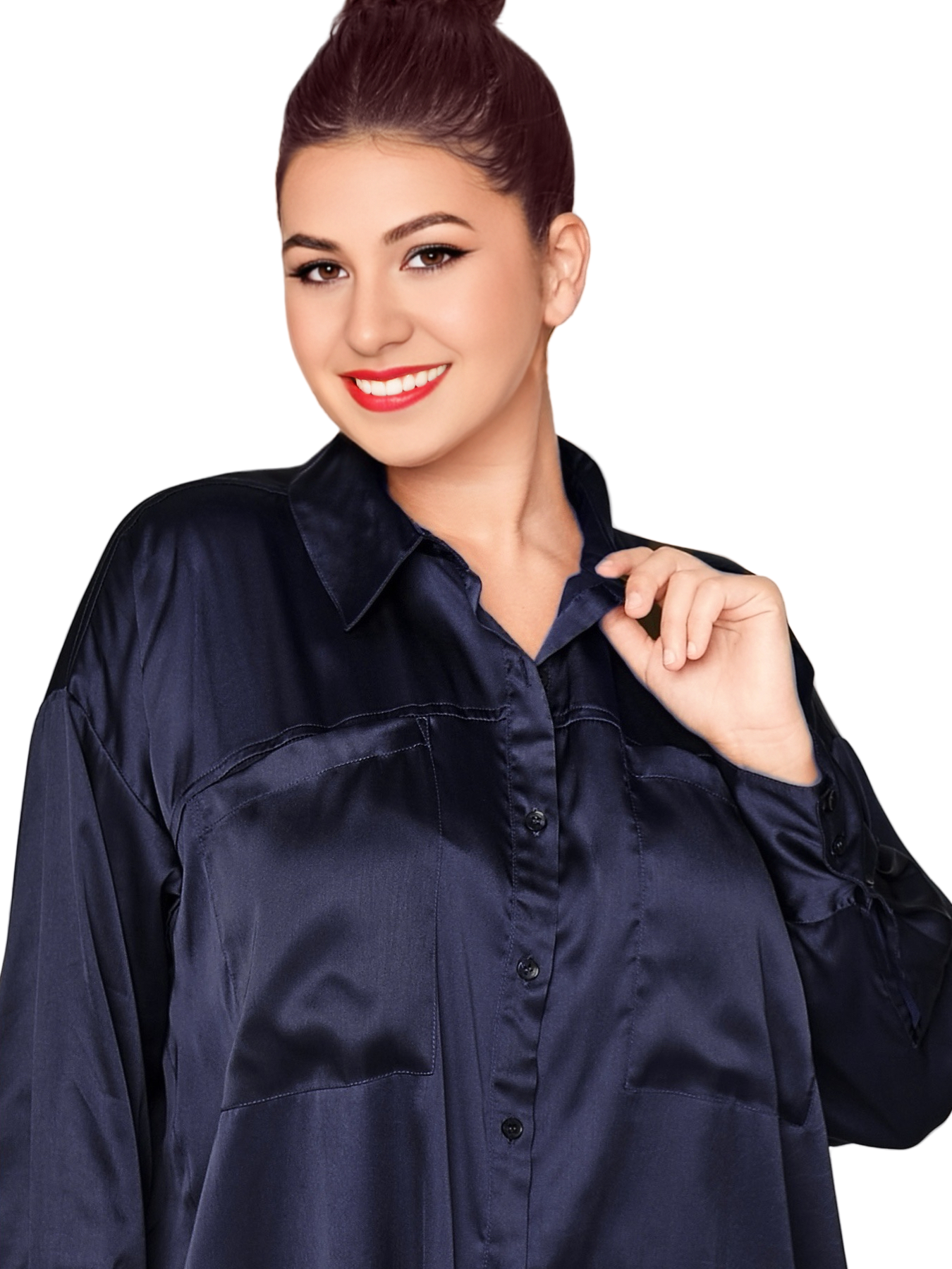 Loose and thin long-sleeved versatile casual shirt F0422