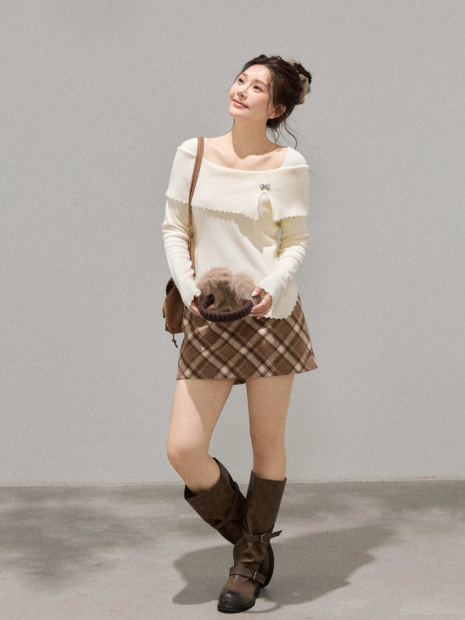 High waist pleated skirt C0118