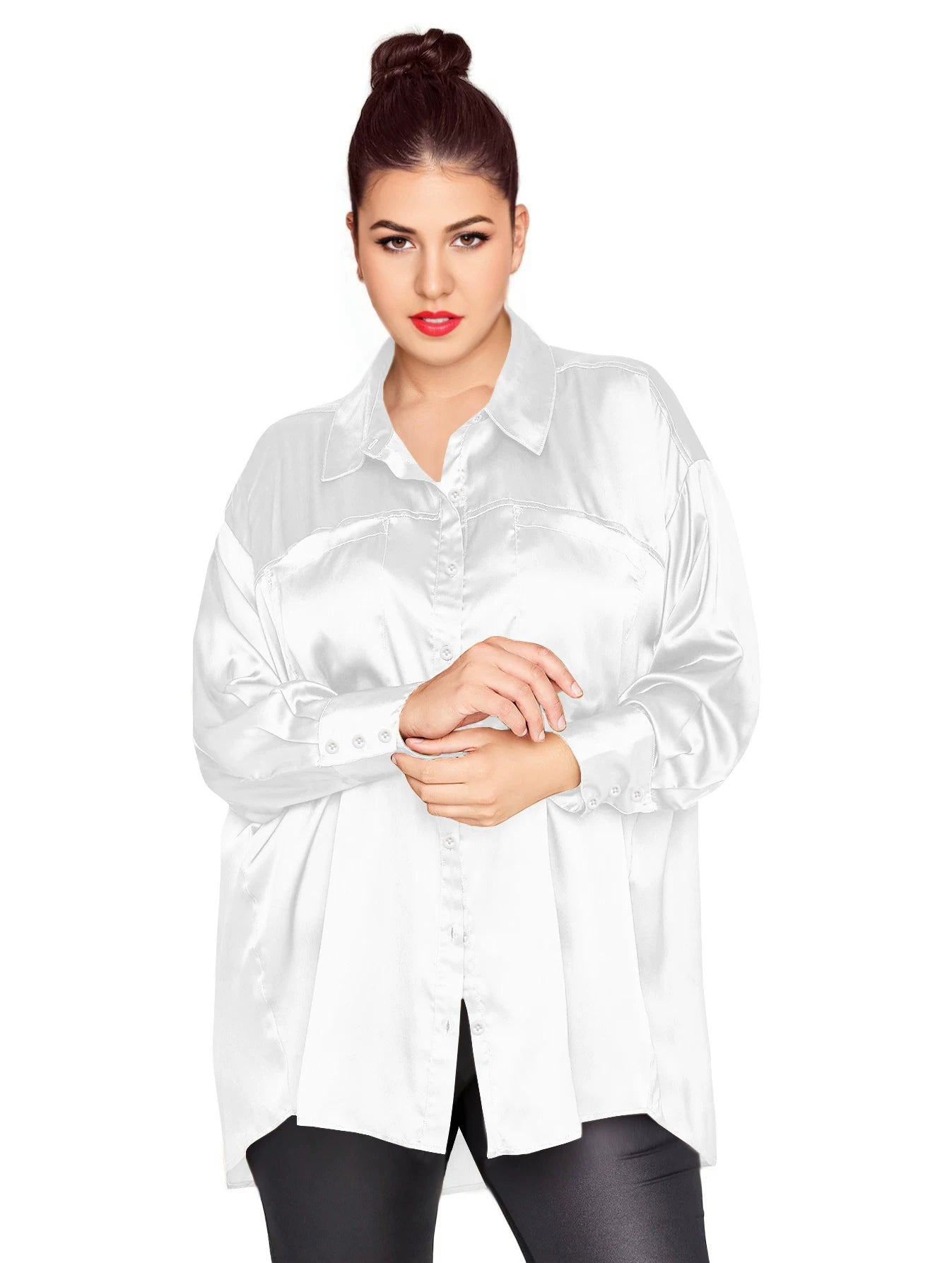 Loose and thin long-sleeved versatile casual shirt F0422