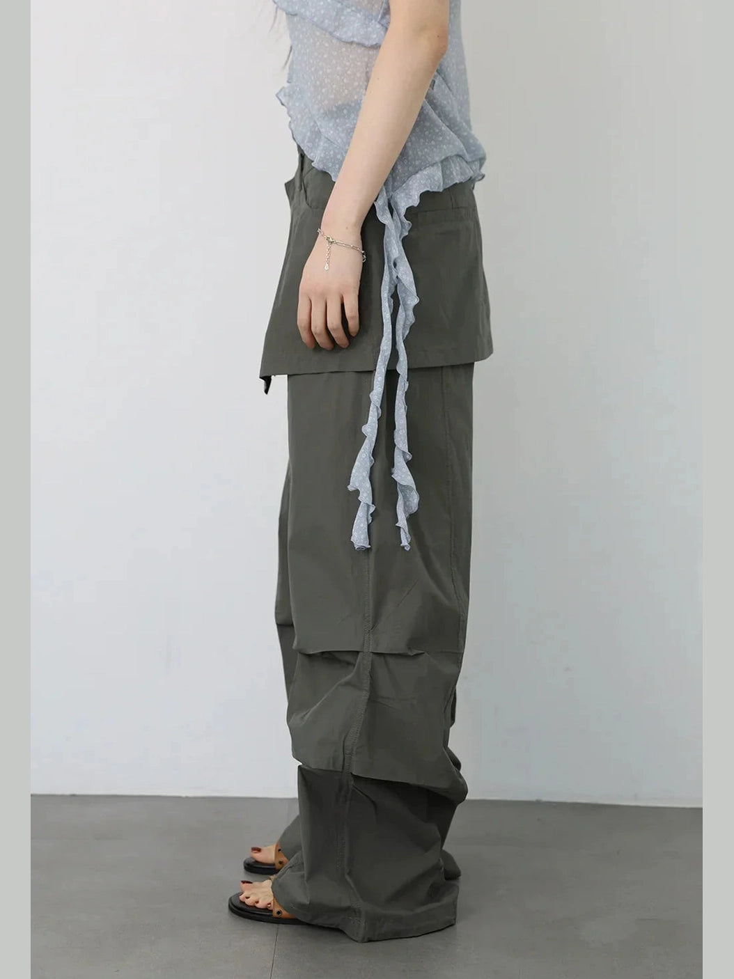 Floral Cami & Cardigan with Cargo Pants Set f0357