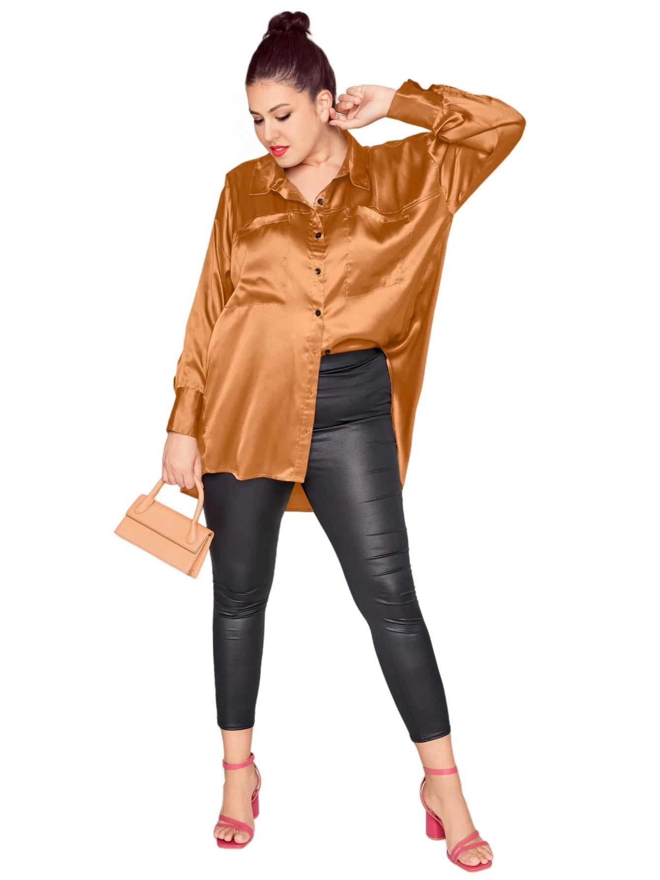 Loose and thin long-sleeved versatile casual shirt F0422