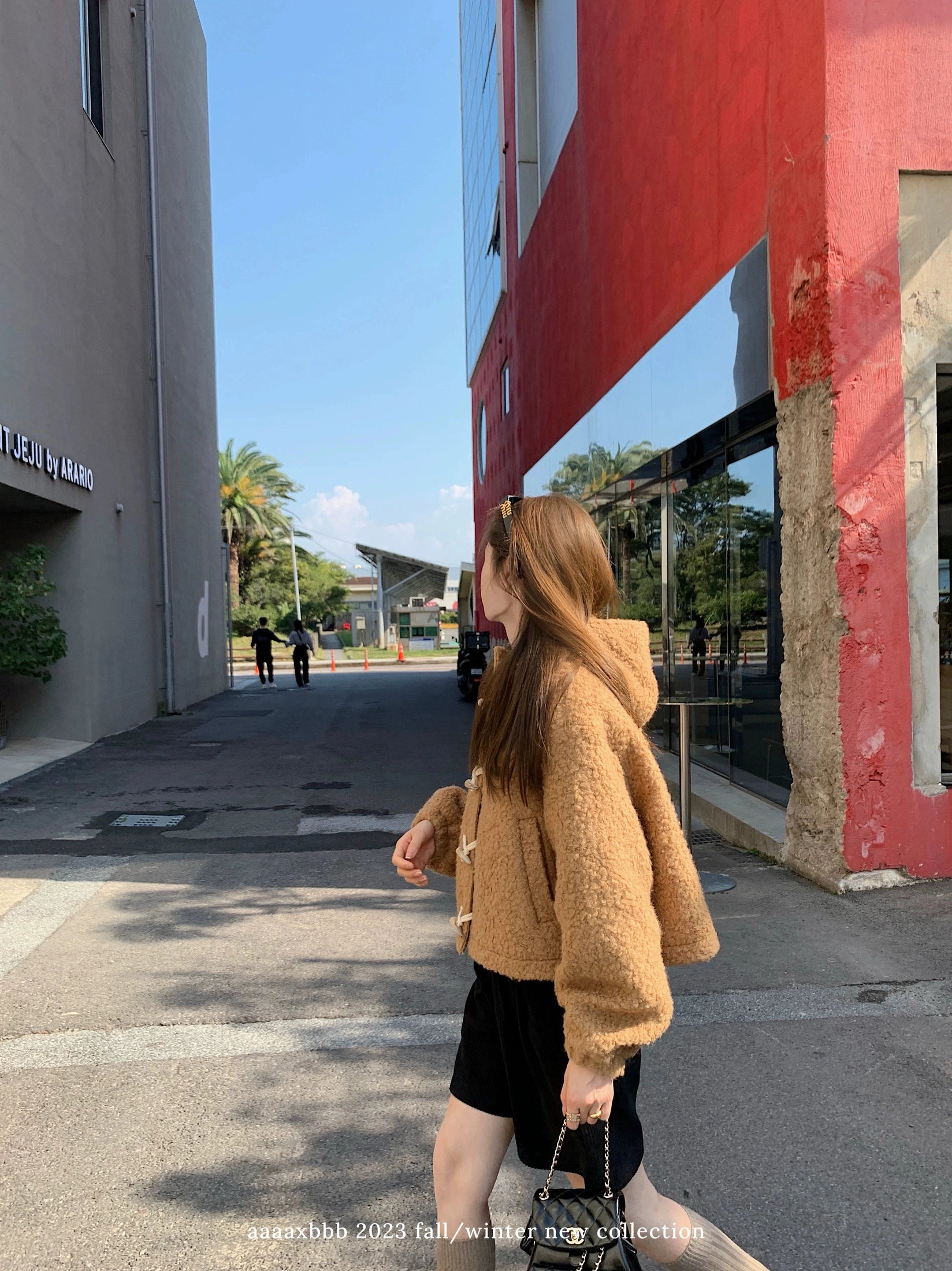 Camel Fleece Wool Corner Buckle Jacket C0236