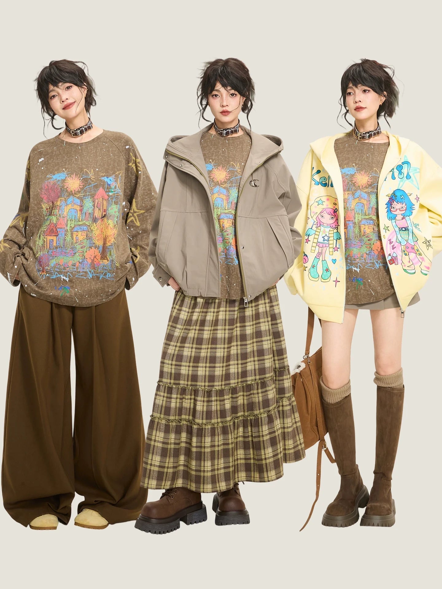 Painted Wash Long-Sleeve T-Shirt  f0399