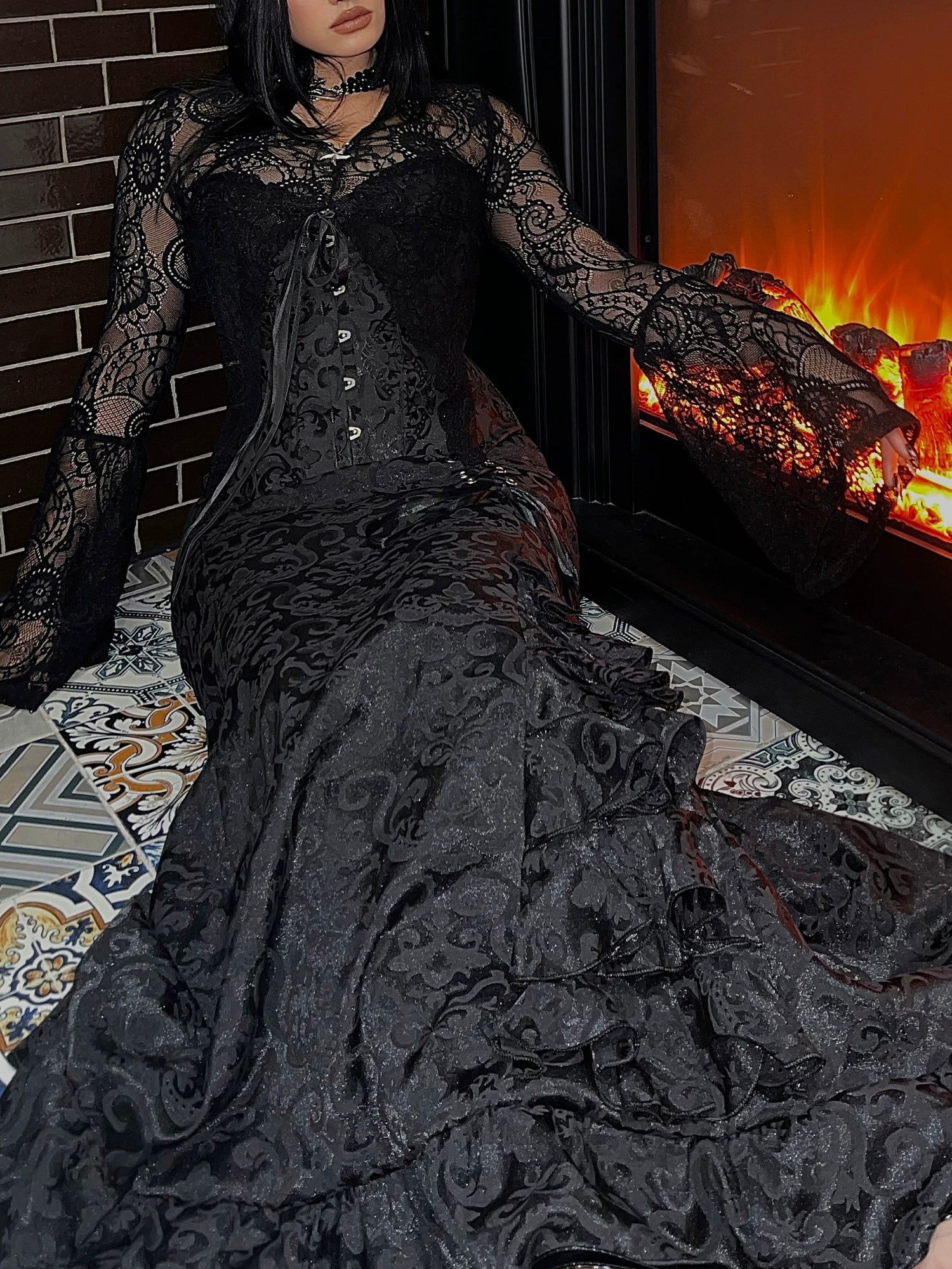 Spice girl a word wrap body fishtail skirt FE0463