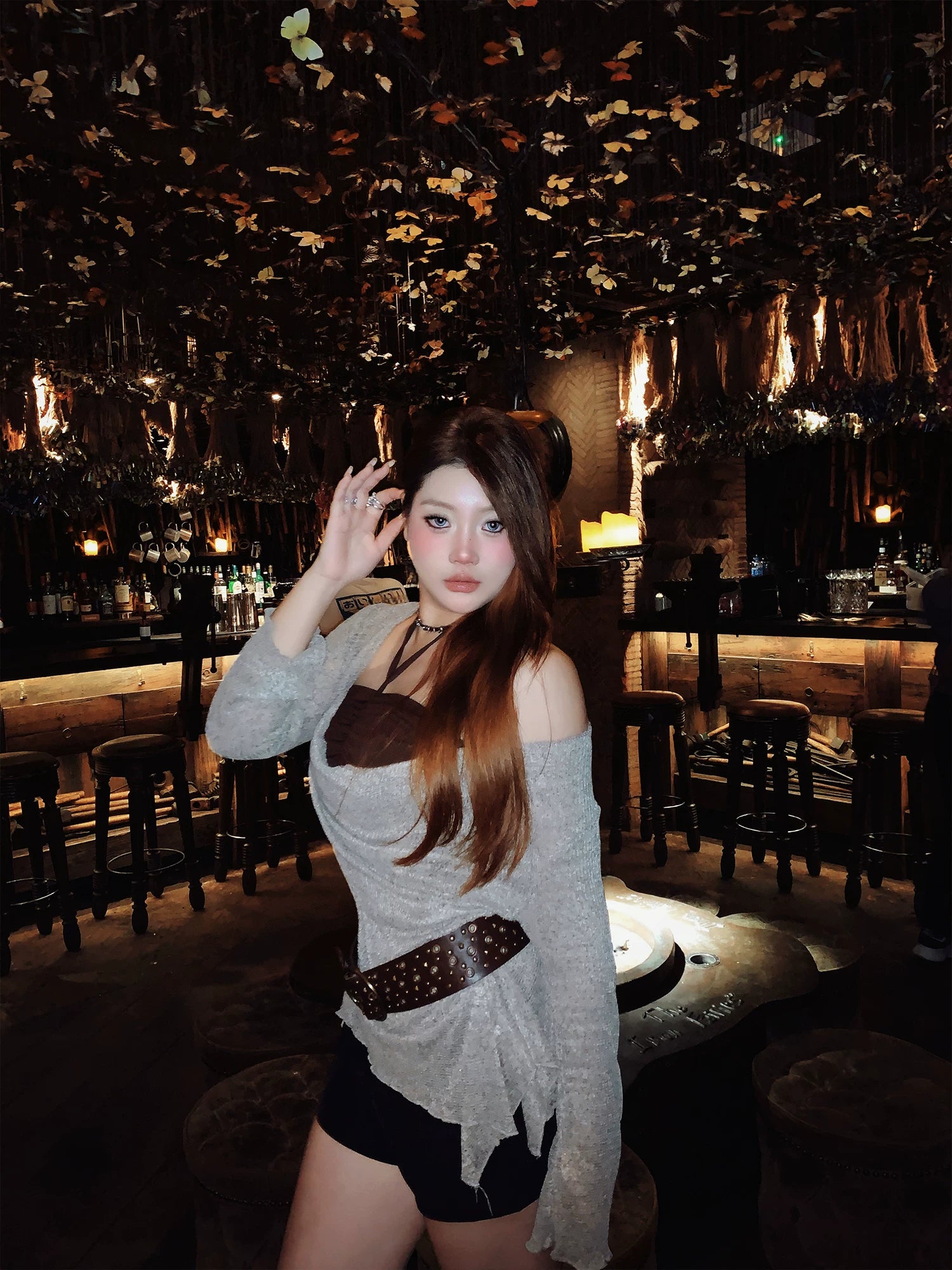 Design Sense Long Sleeve Swinging Neck T-Shirt FE0465