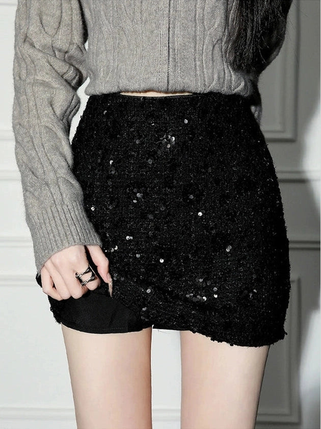 Sequin skirt C0216