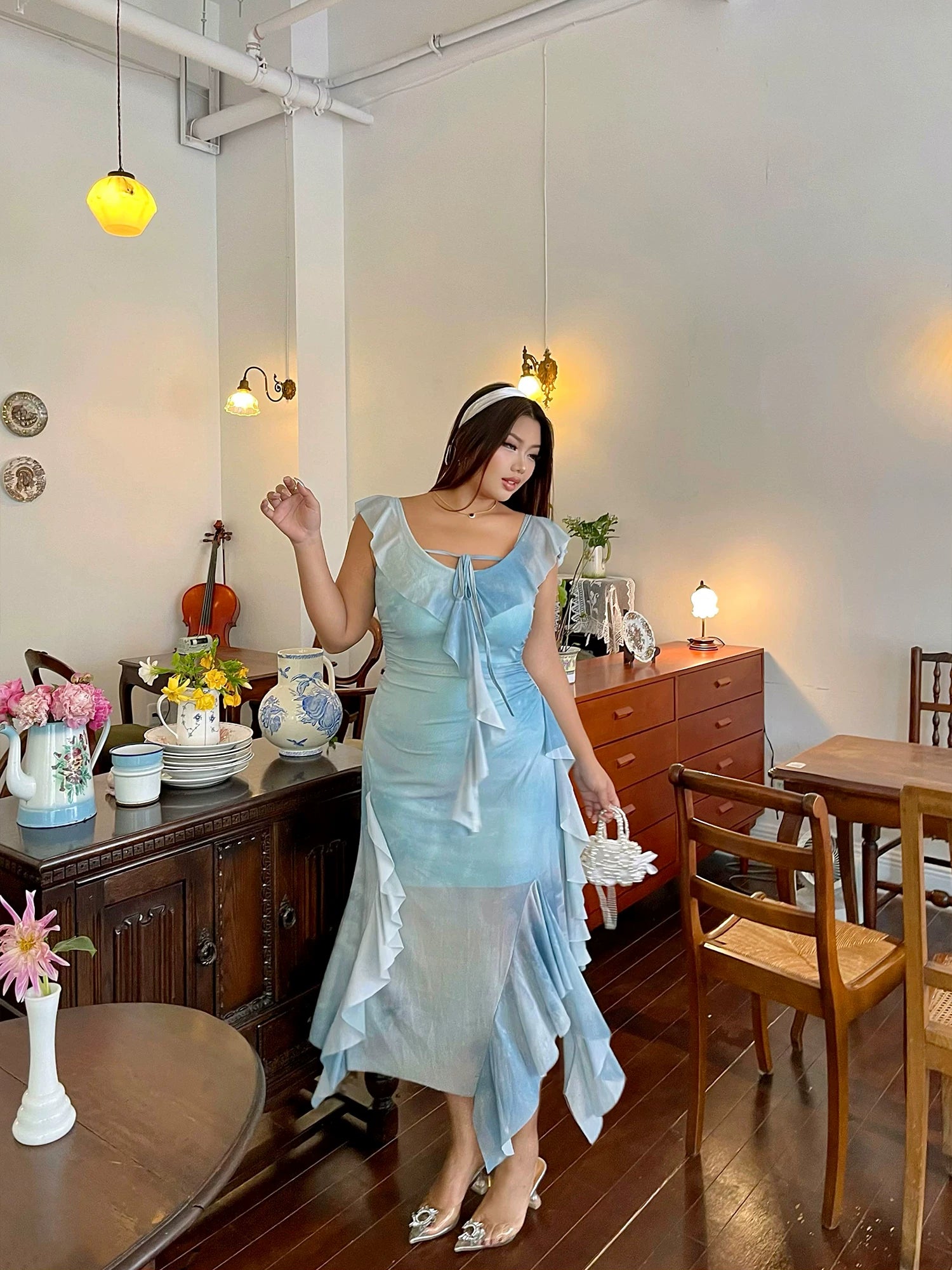 Sexy vacation suspender dress FE0480