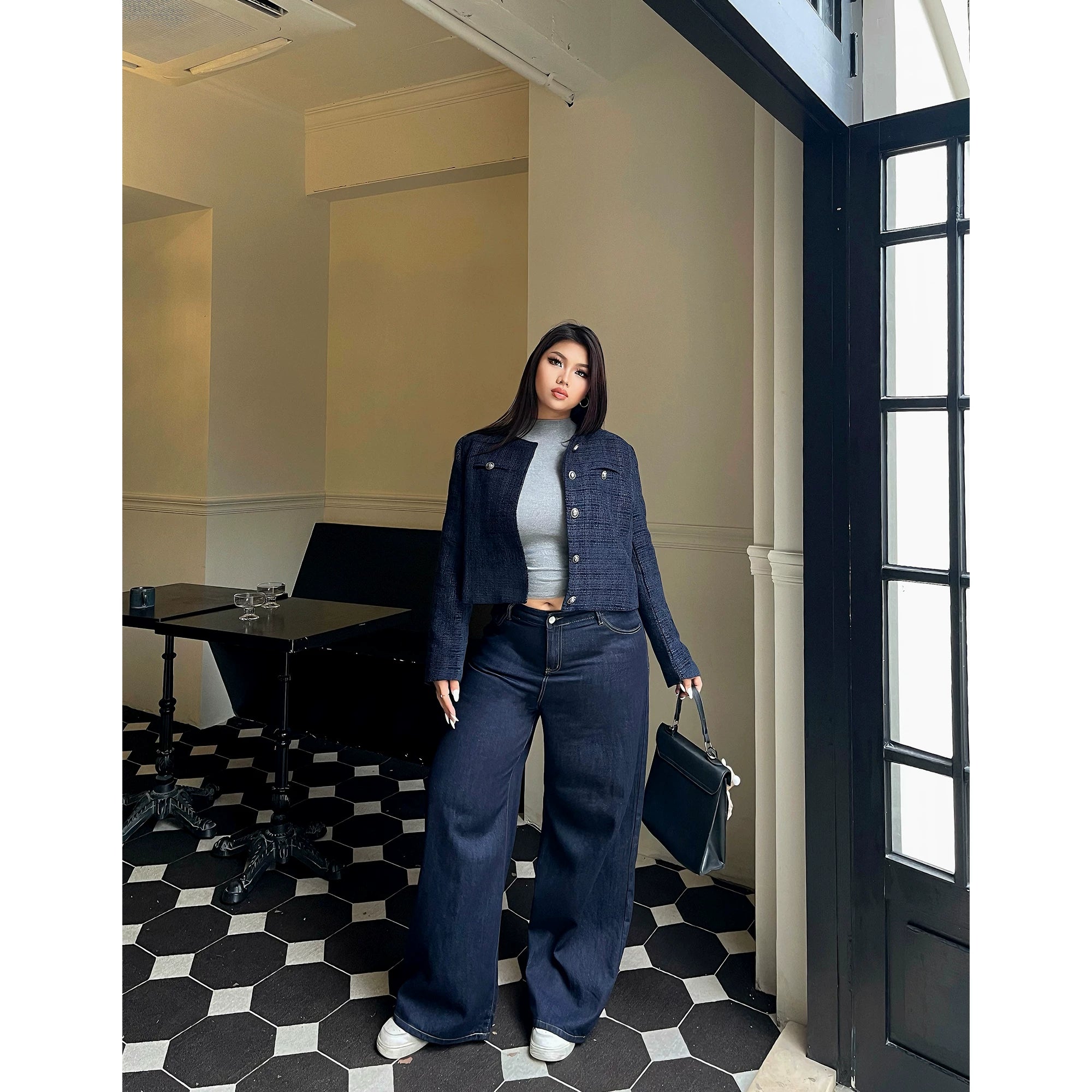 Short Long Sleeve Jacket  Jeans FE0510