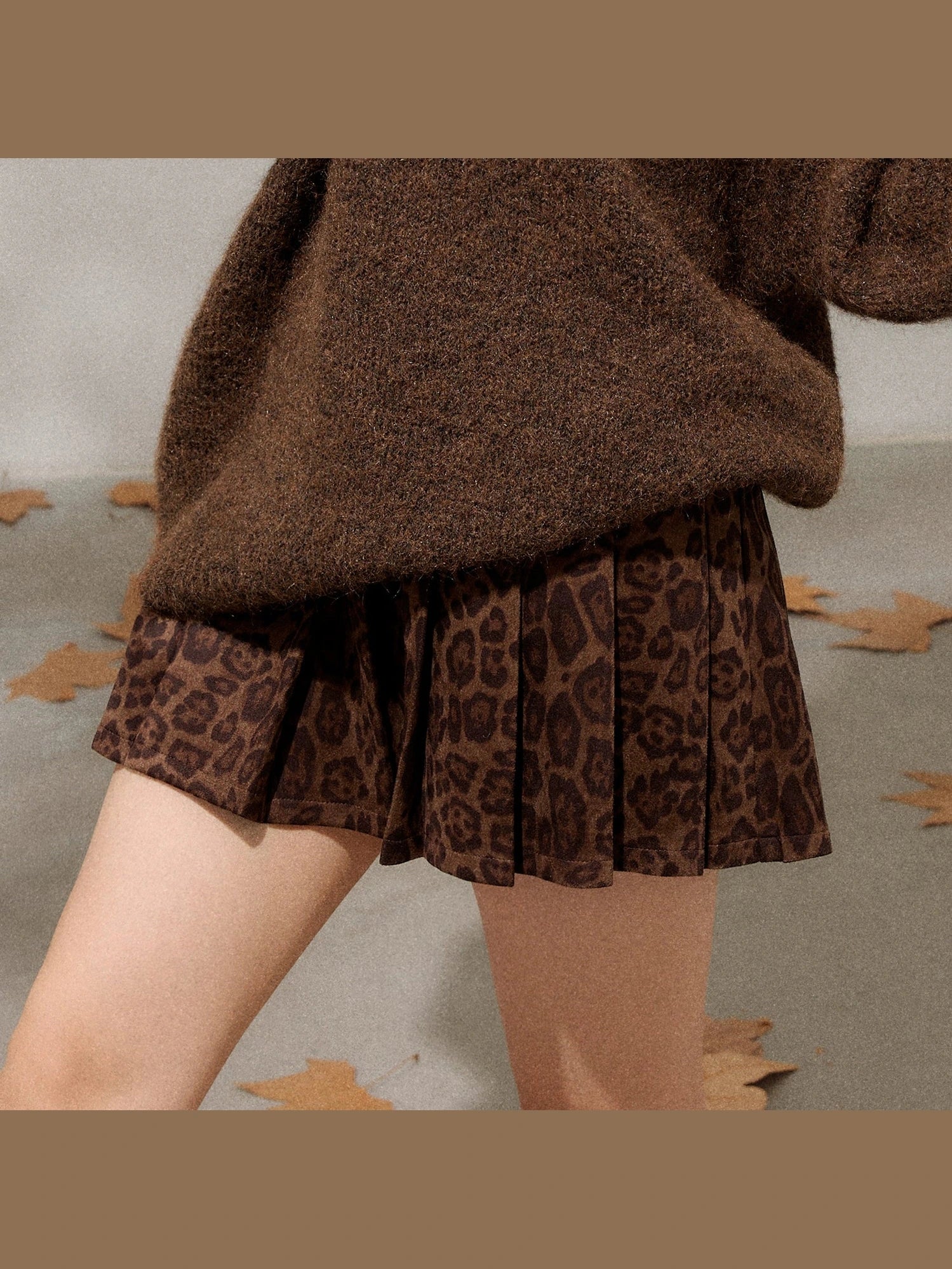 Leopard print skirt C0115