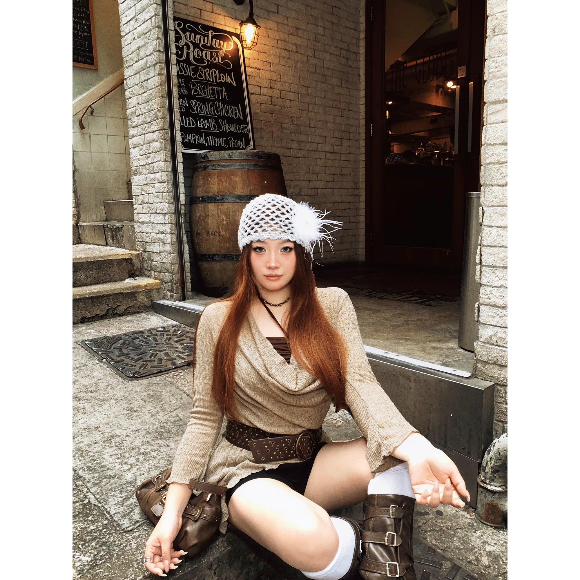 Design Sense Long Sleeve Swinging Neck T-Shirt FE0465