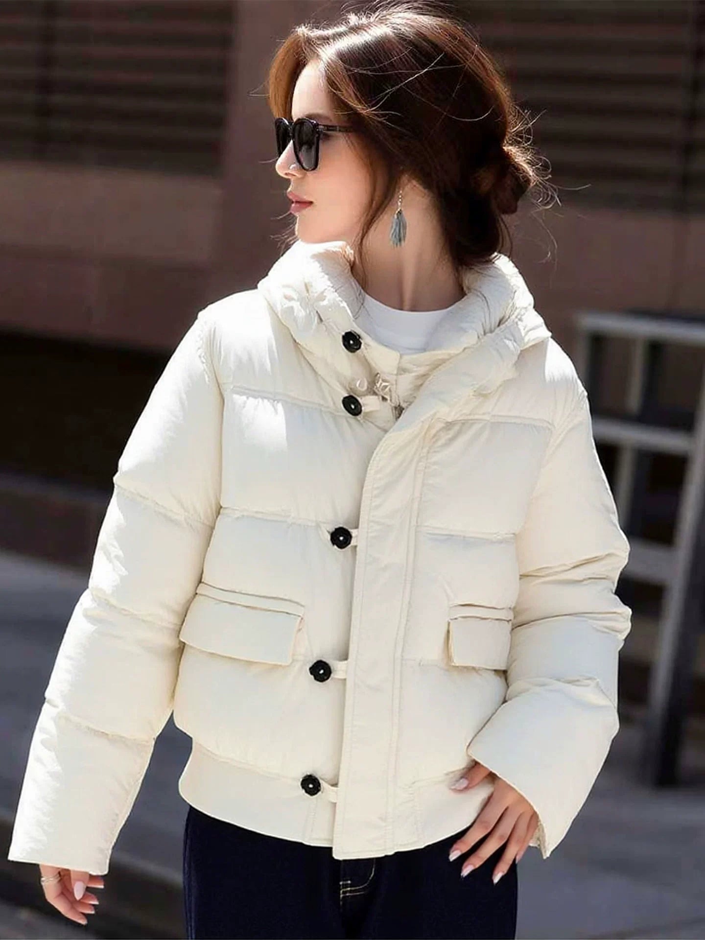 Hooded short cotton suit C0079