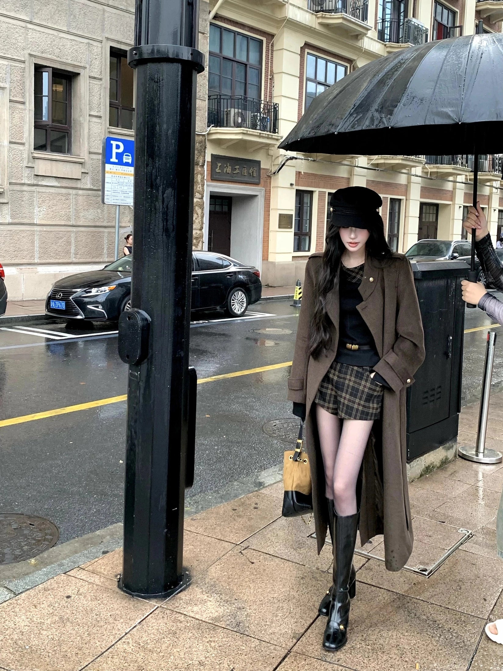 Long winter stand-up collar woolen jacket f0307