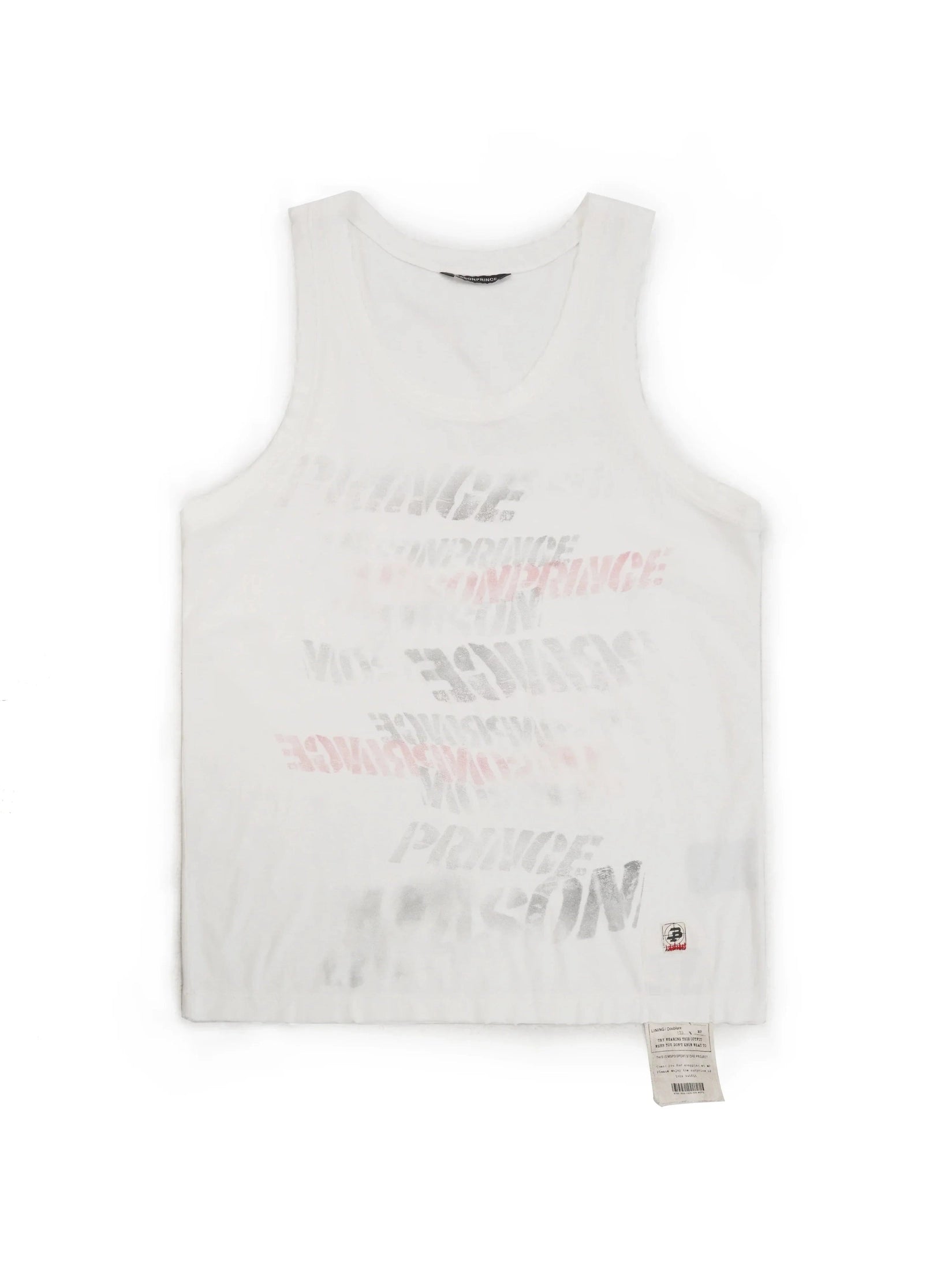 Tagged Graffiti-Print Sleeveless Top  f0402