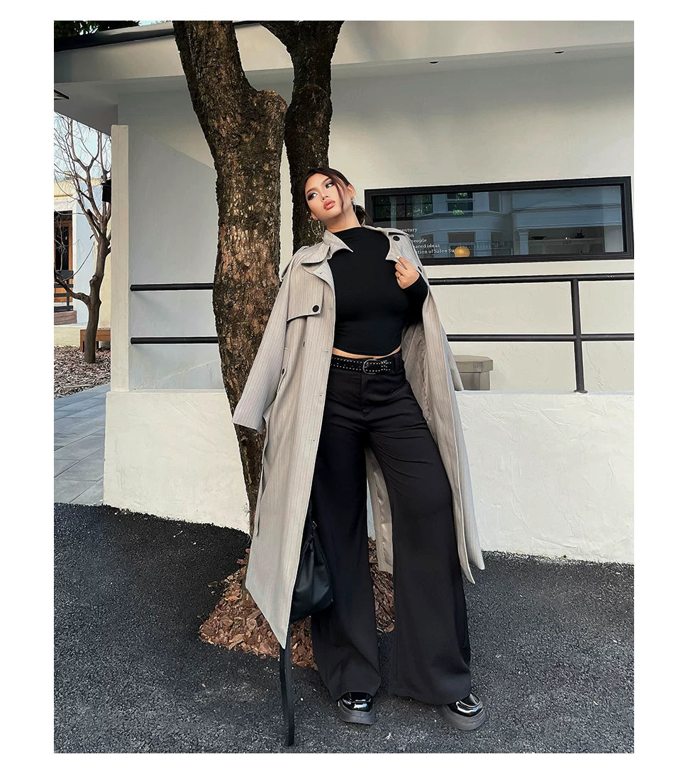 Black straight slacks FE0454