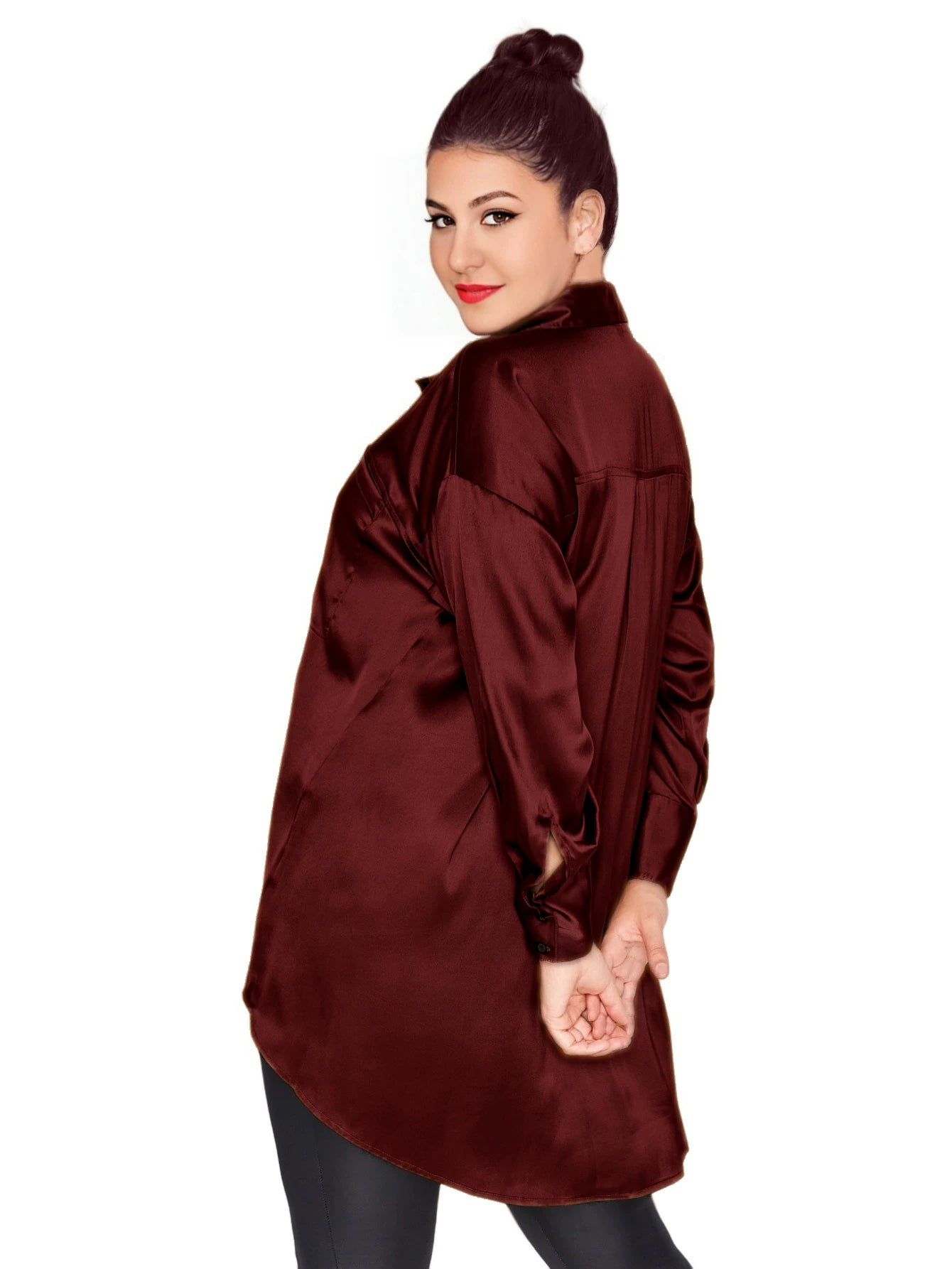 Loose and thin long-sleeved versatile casual shirt F0422