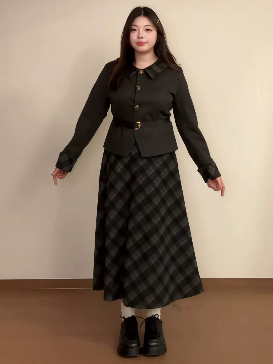 Temperament jacket  design skirt two-piece set FE0457