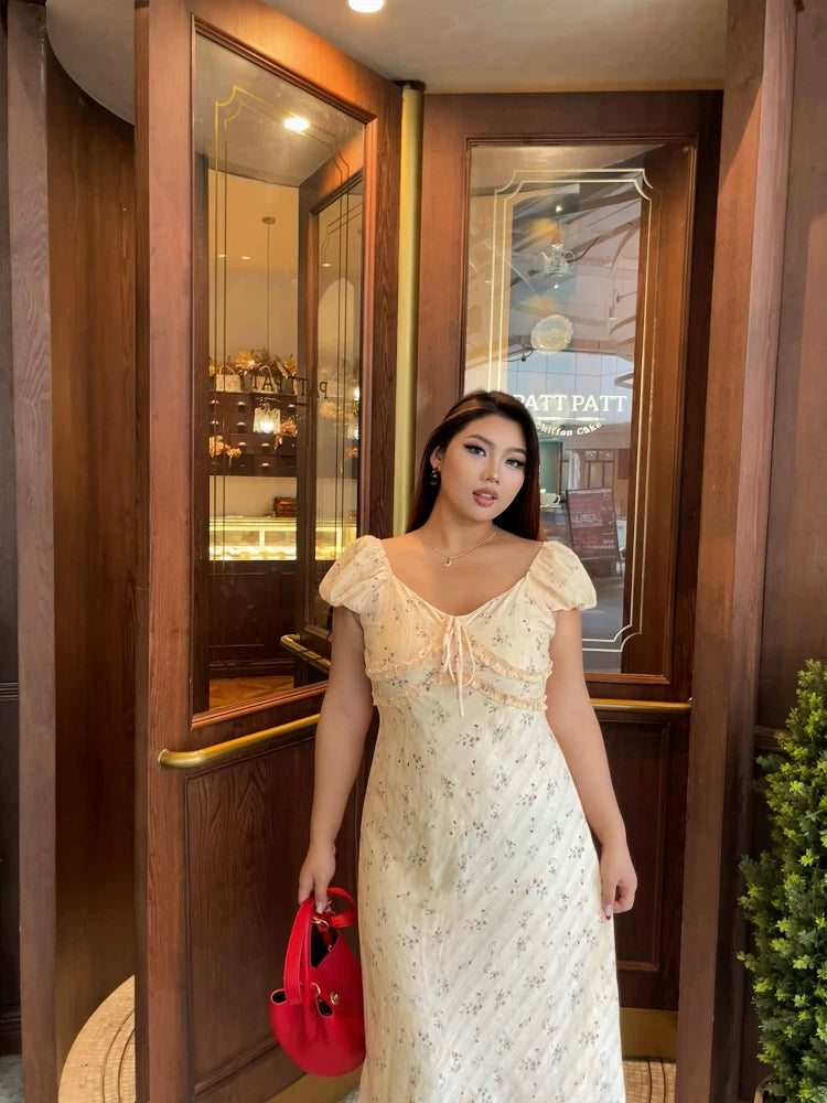 Sexy v-neck floral dress FE0499