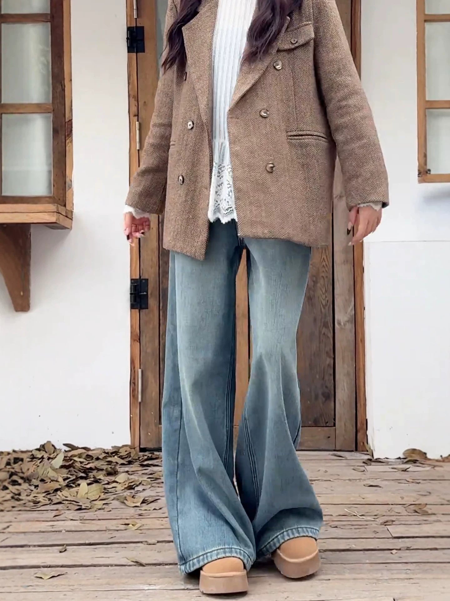 Vintage high-waisted wide-leg jeans FE0518