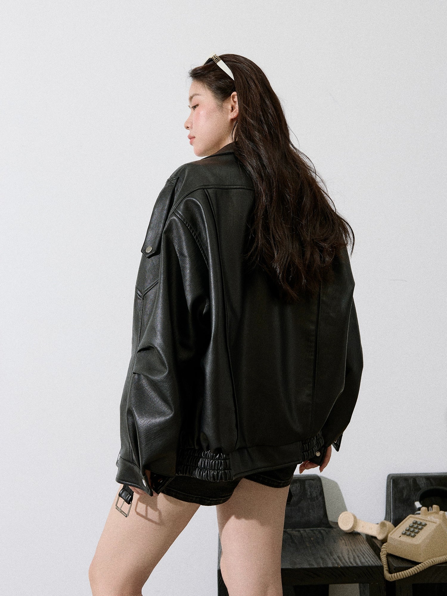 Black Cool Sa Spice Girl Leather Jacket C0232