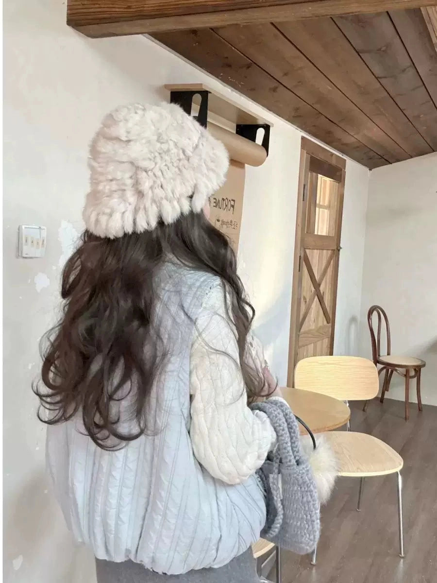 White lapel knit sweater f0276