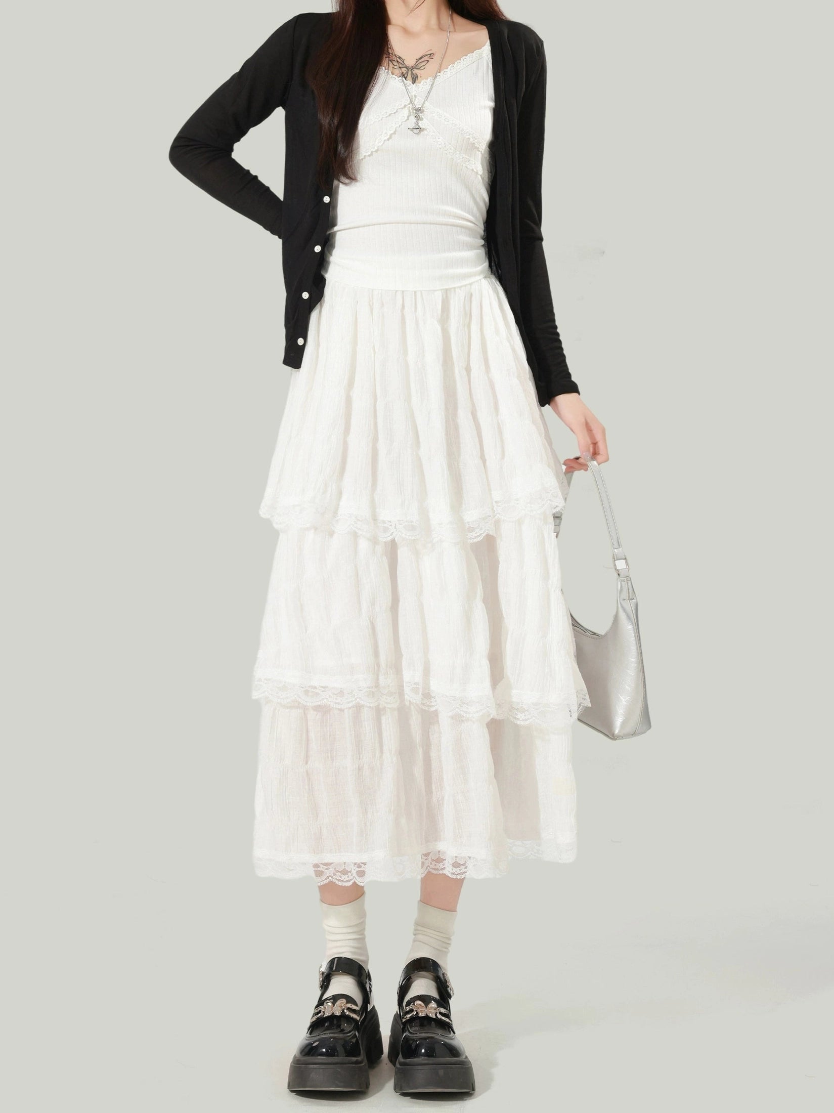 High Waist Lace Ballet Cake Dress C0256