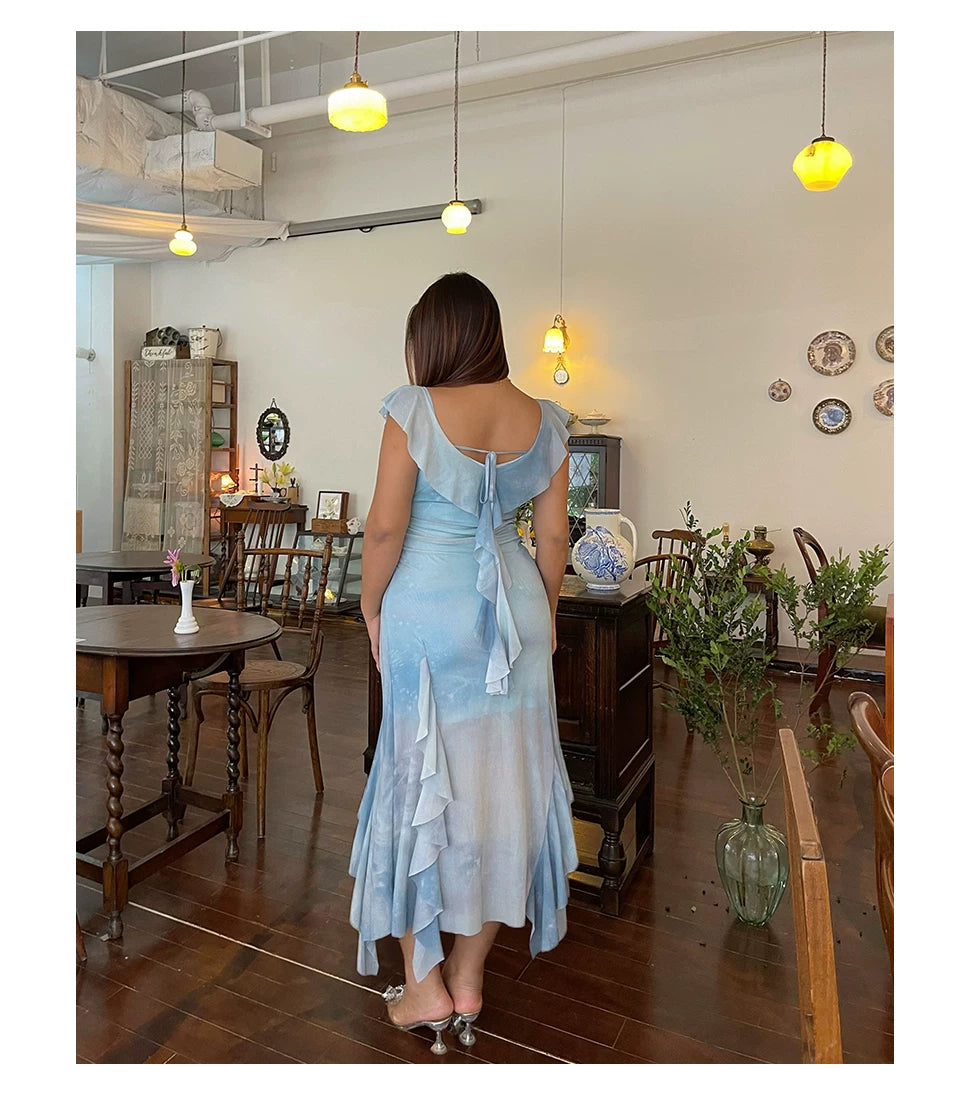 Sexy vacation suspender dress FE0480