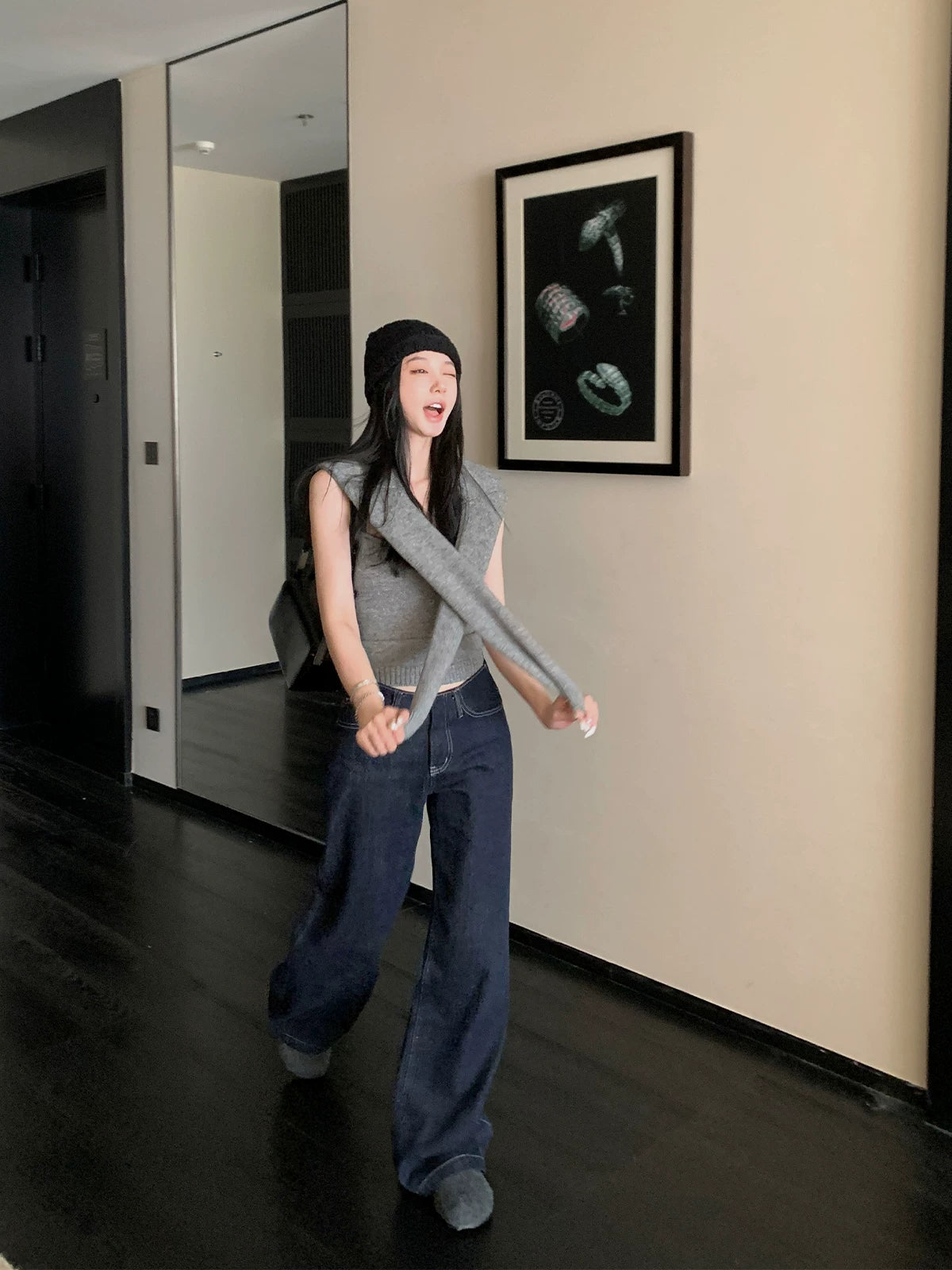 Loose wide leg primary color jeans fe0275