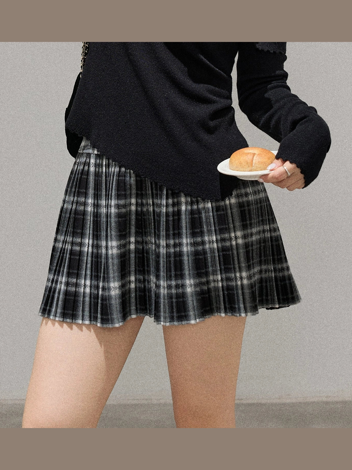 High waist pleated skirt C0118