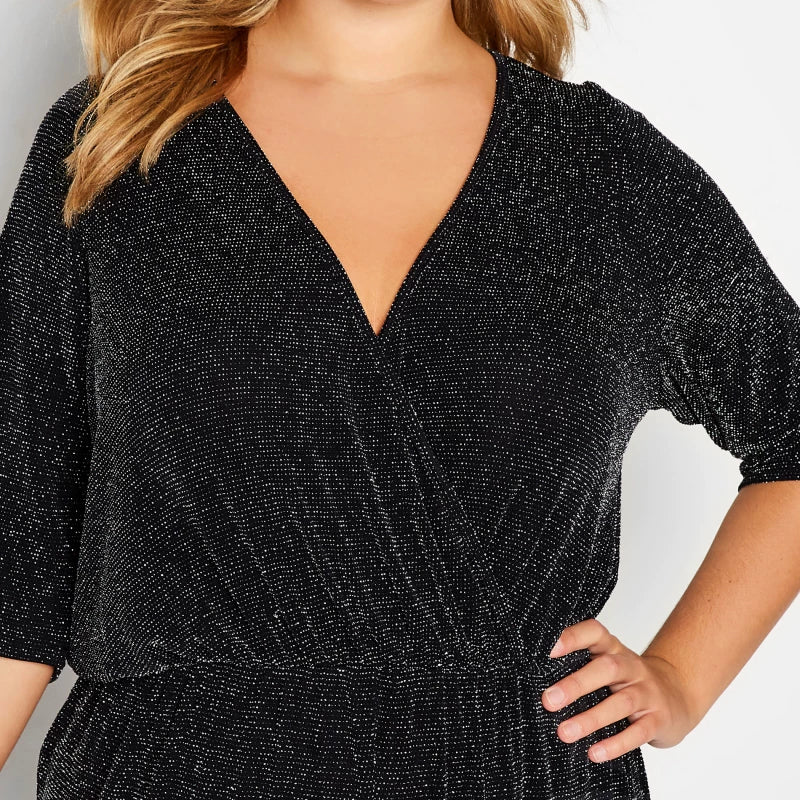 High Waist Sexy V-Neck One-Piece Straight Pants F0433