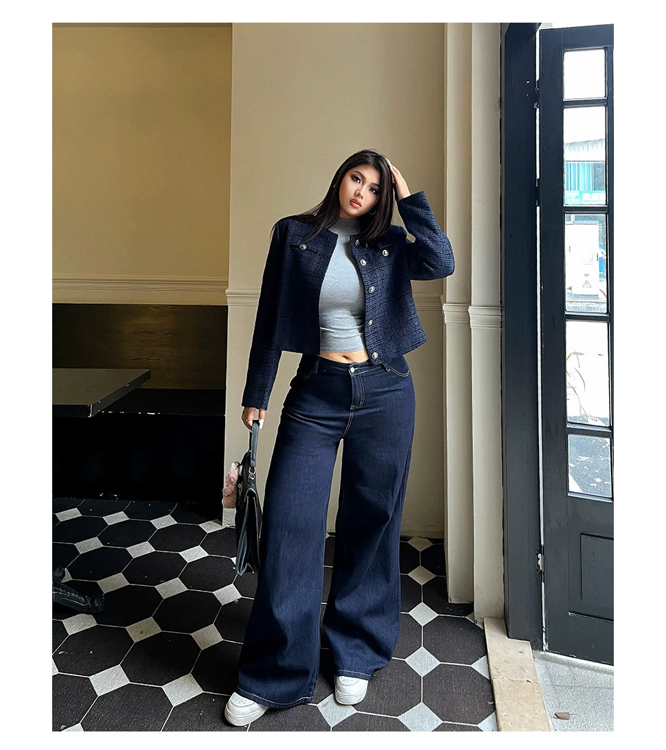 Short Long Sleeve Jacket  Jeans FE0510